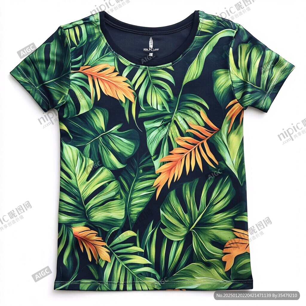 热带植物衣服印花