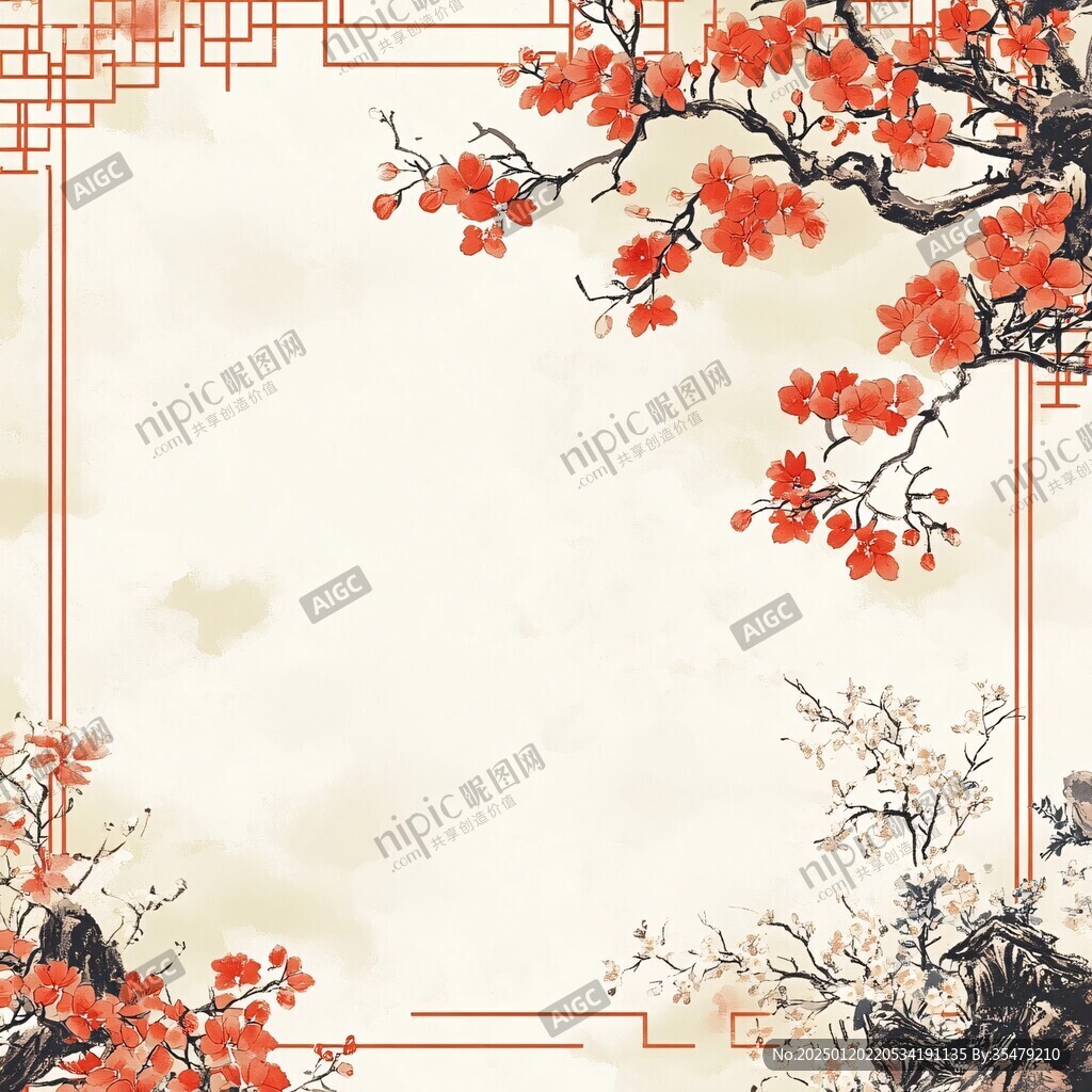 古风古典复古梅花背景