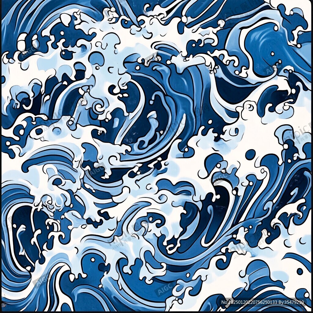 浪涛翻滚包装底纹