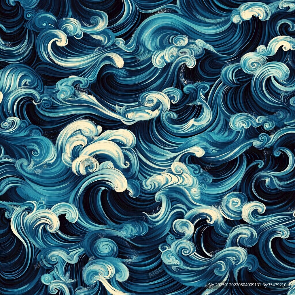 浪涛翻滚包装底纹