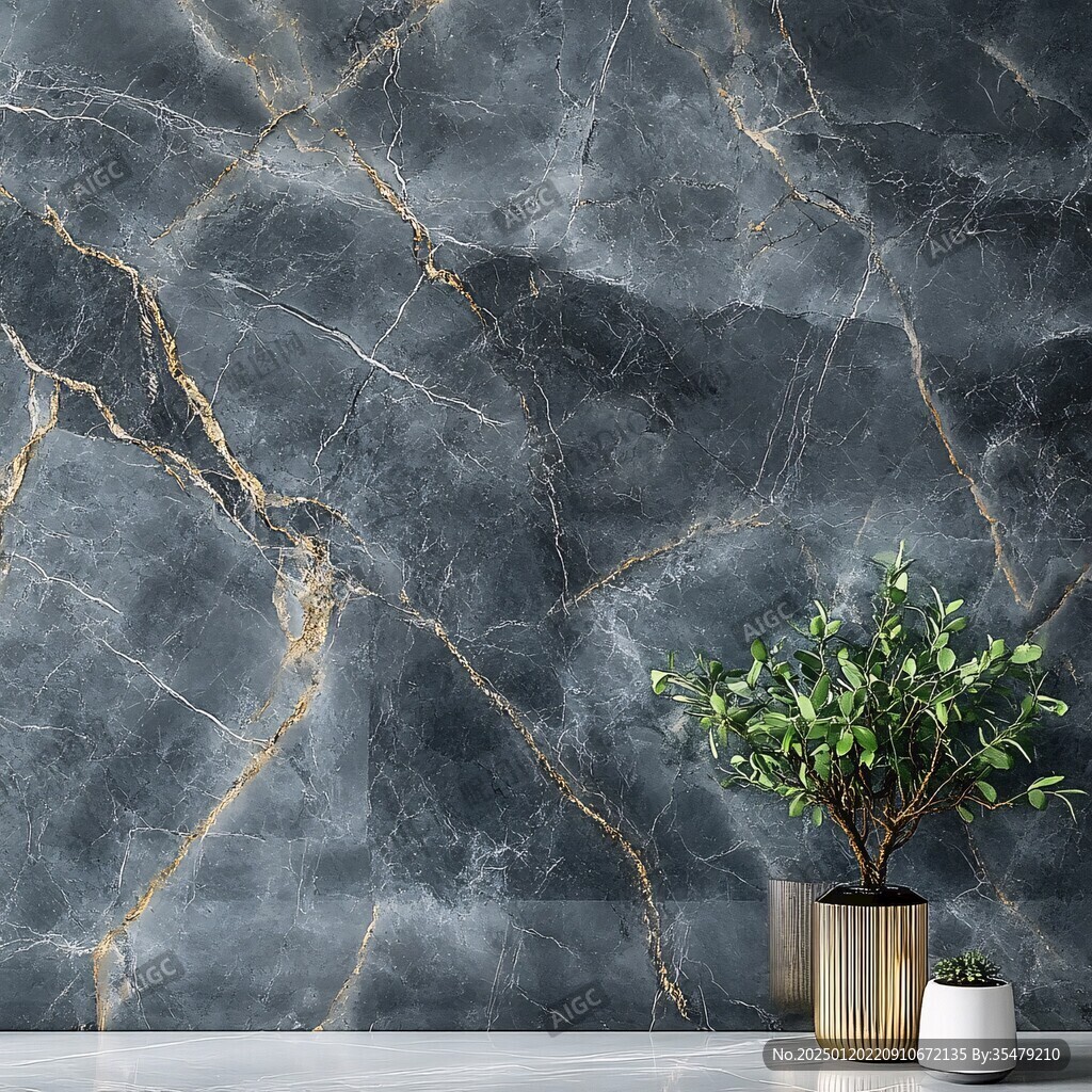 蓝色大理石背景墙