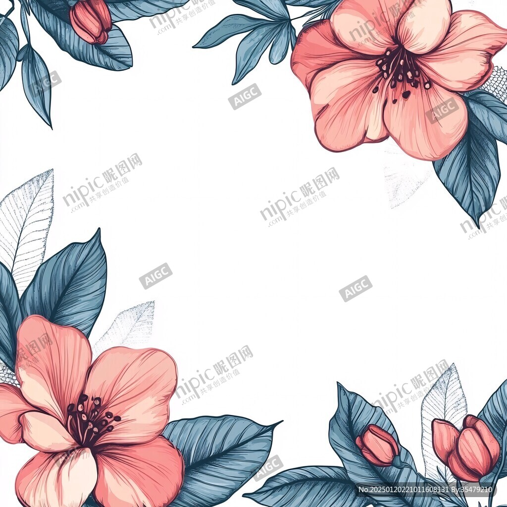 手绘扶桑花