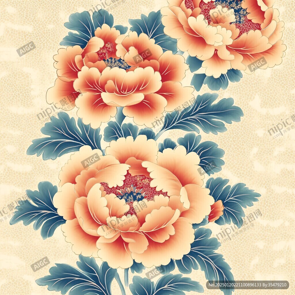 富贵牡丹底纹