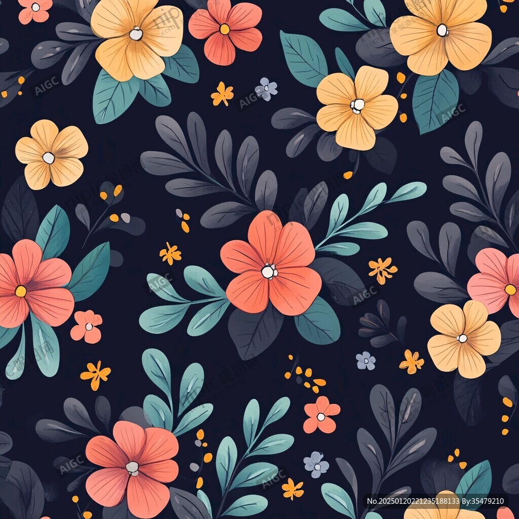 卡通印花花卉壁纸