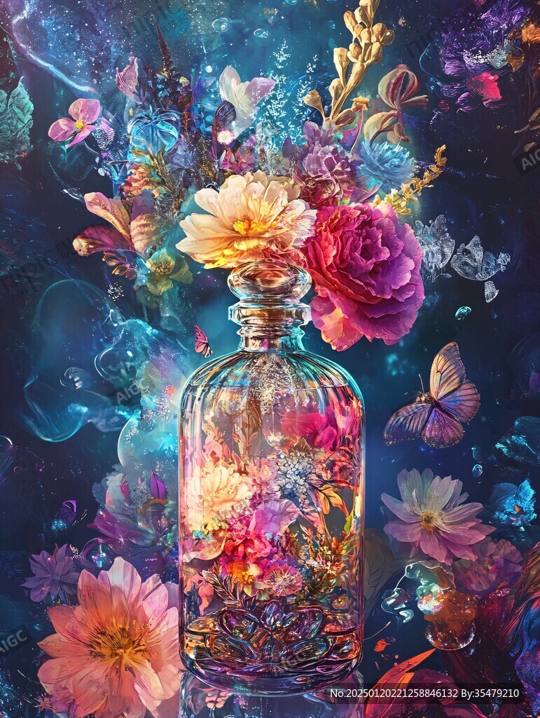 高清插画宫廷静物花卉