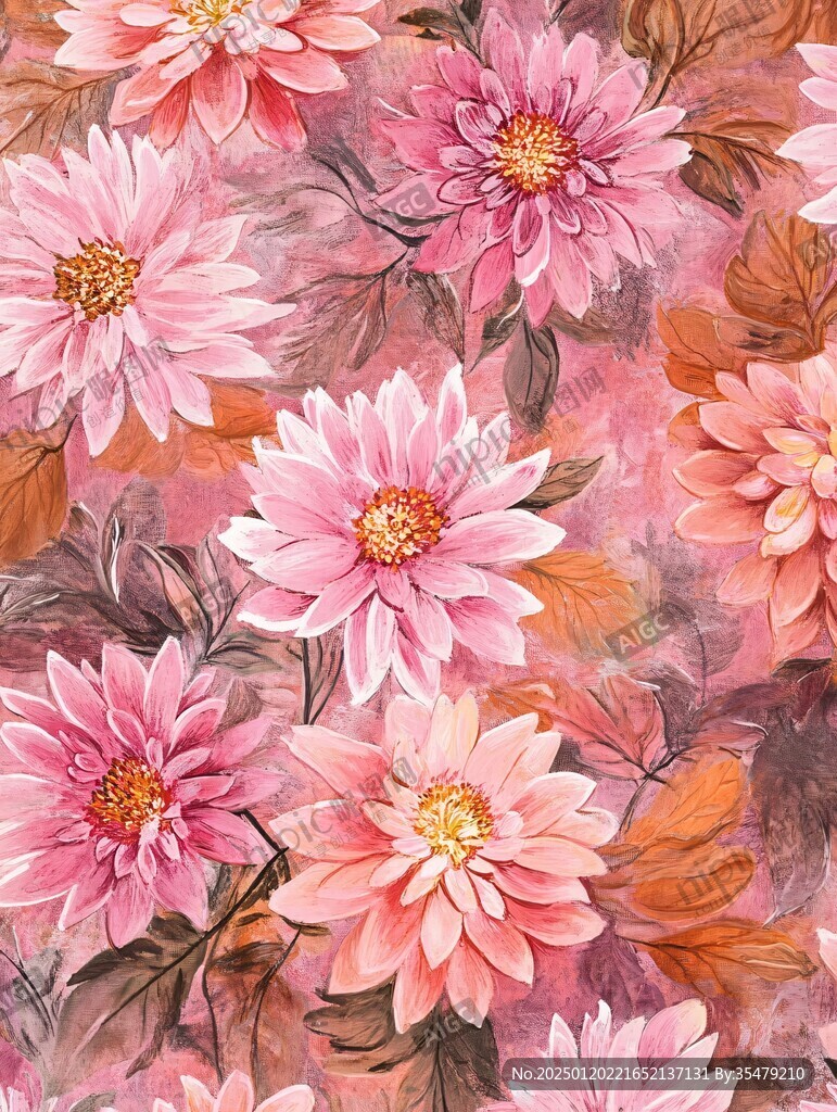 数码印花图案花卉