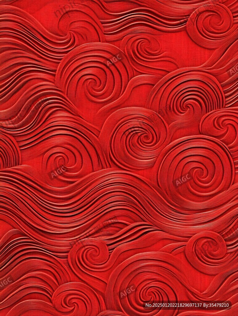 中式图案云纹浪花