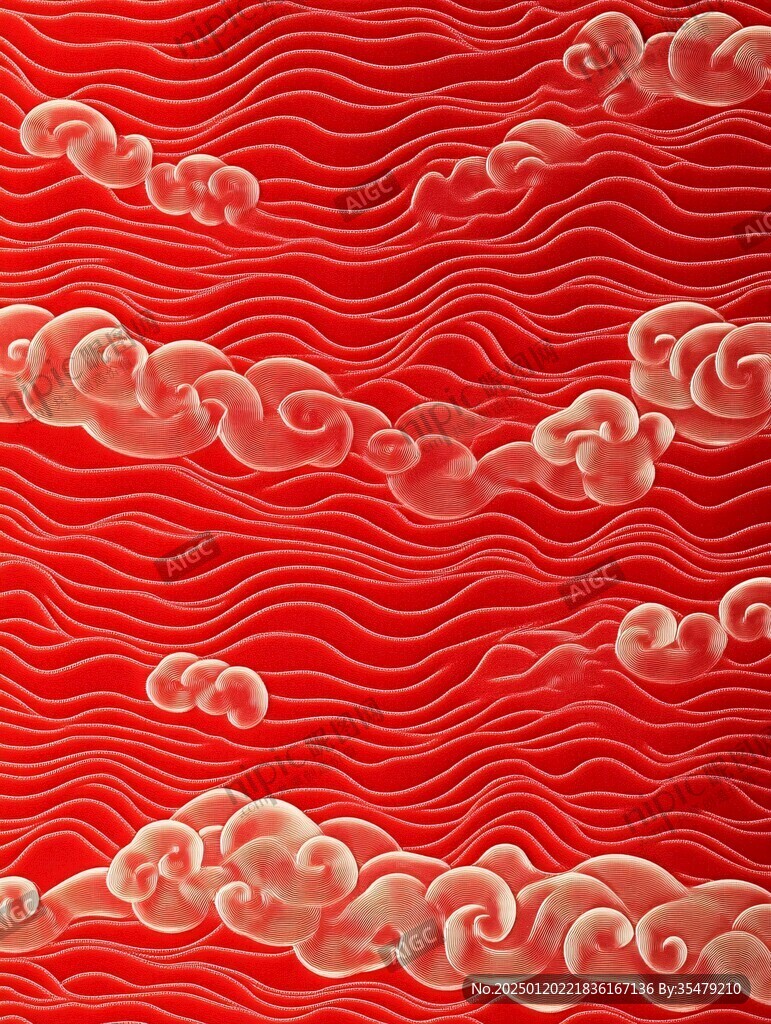 中式图案云纹浪花