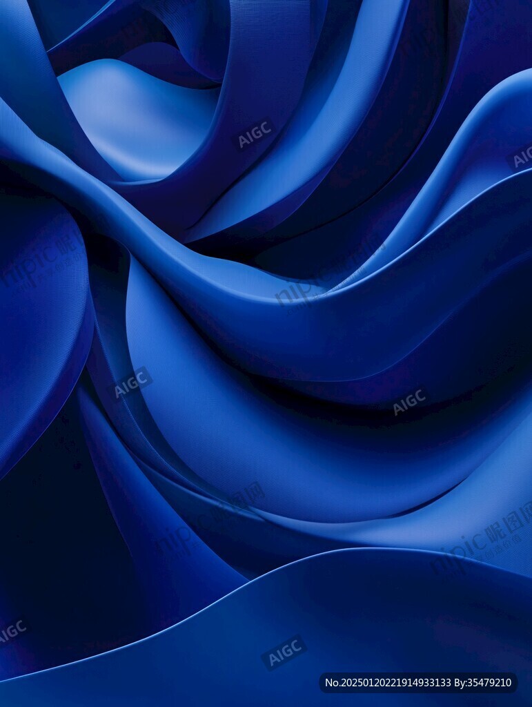 蓝色动感丝绸背景