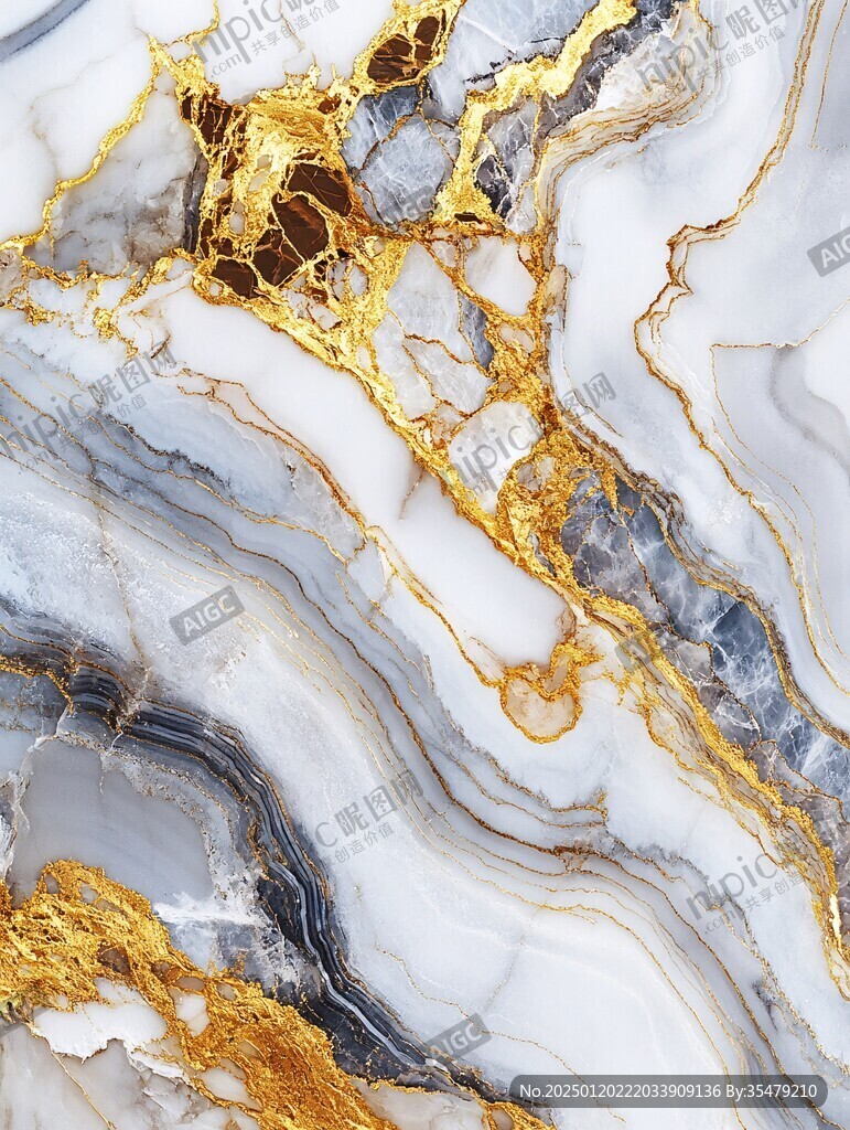 抽象金色线条大理石纹