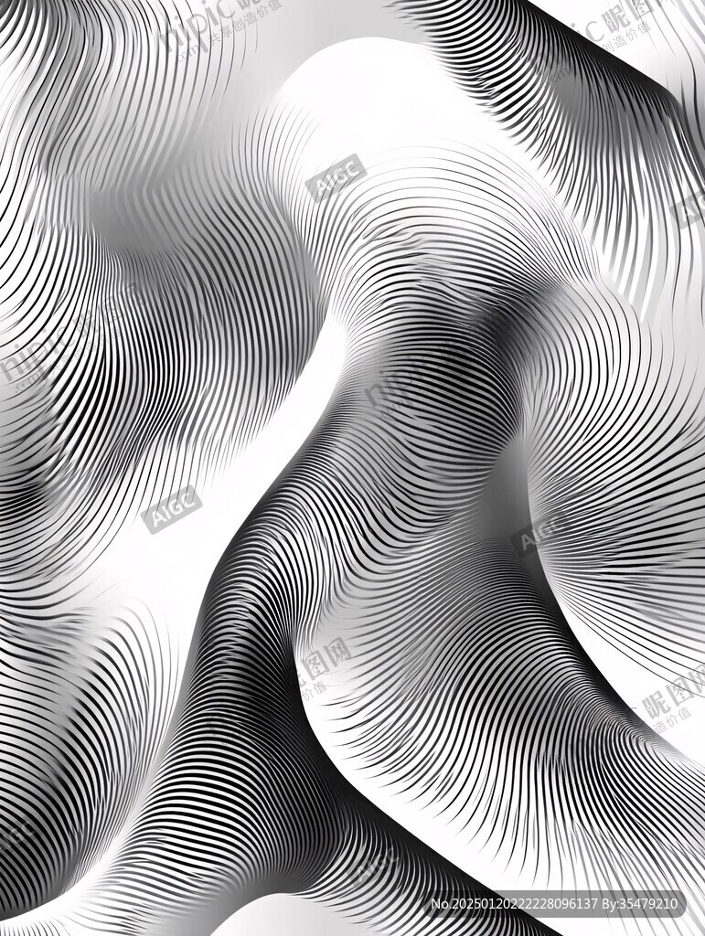 高级灰线条波浪纹理