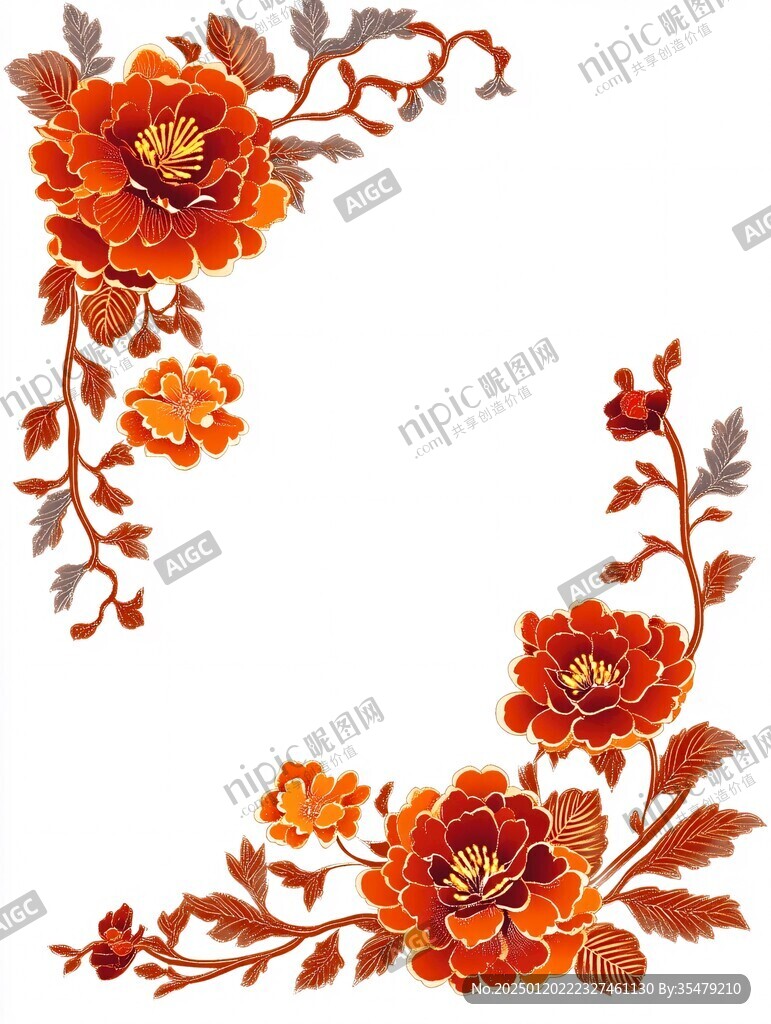 牡丹花边条