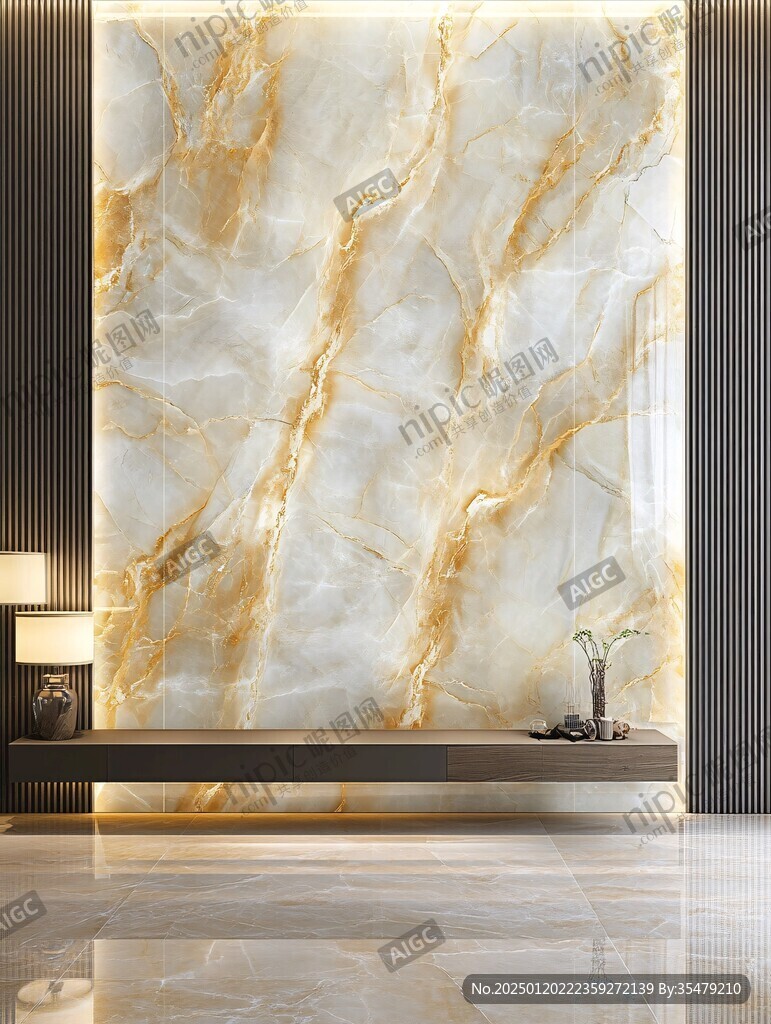 金色大理石瓷砖背景墙