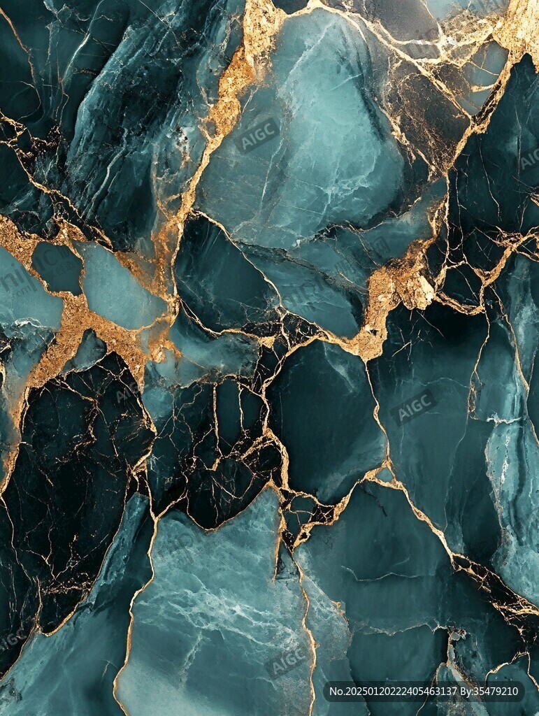 蓝色透光大理石装饰画