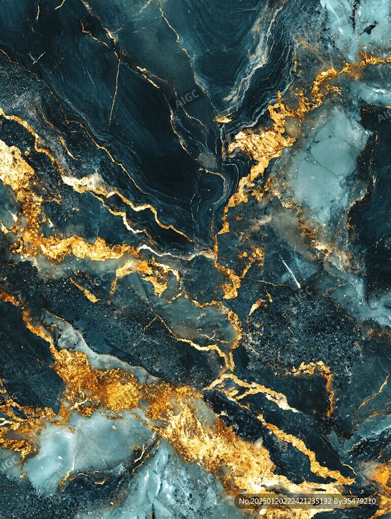 蓝色透光大理石装饰画