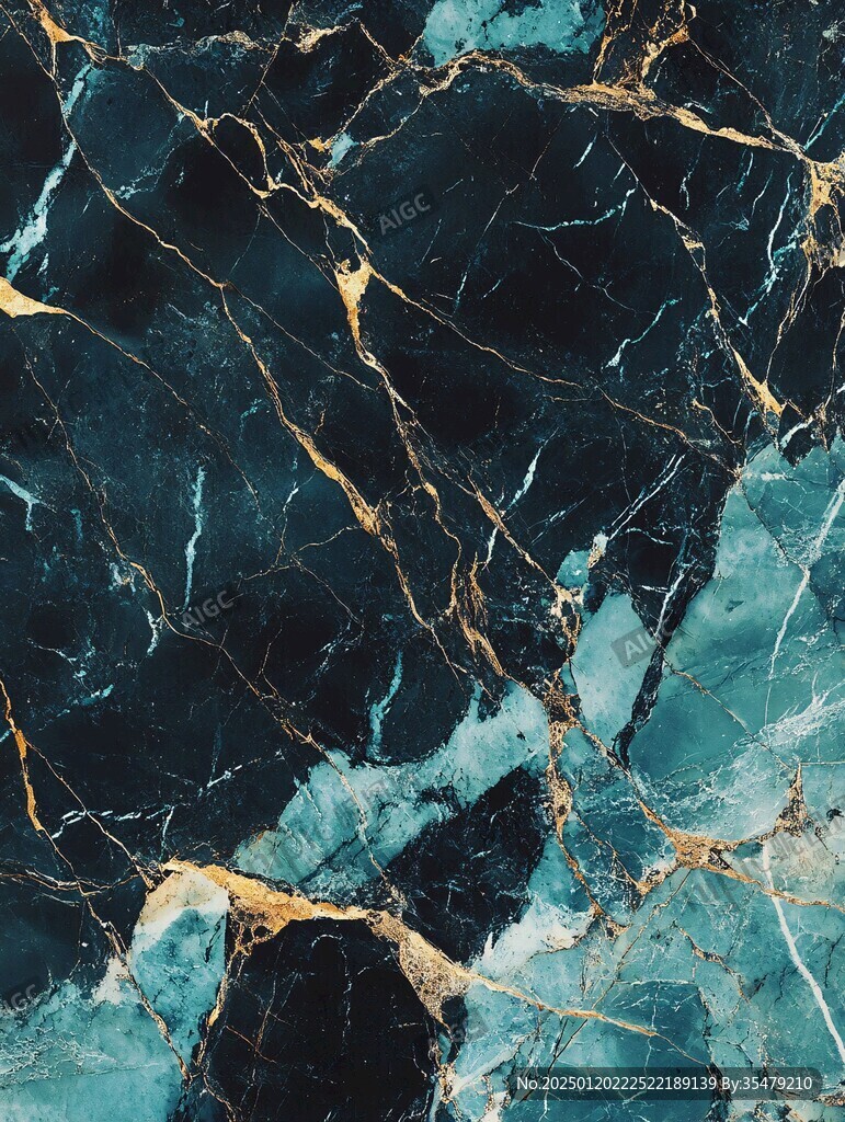 蓝底金线大理石