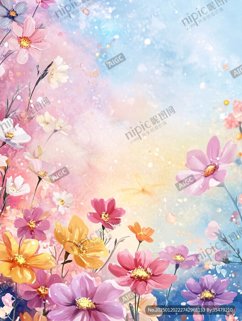 彩色绚丽梦幻唯美花朵