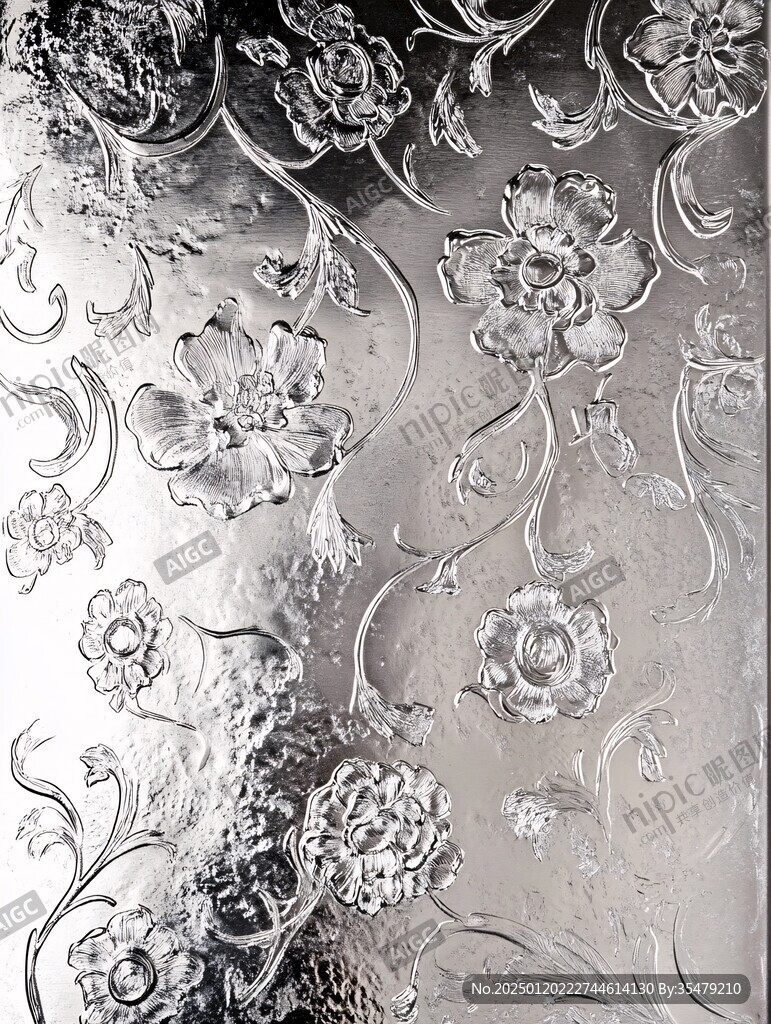 质感金属花卉花纹
