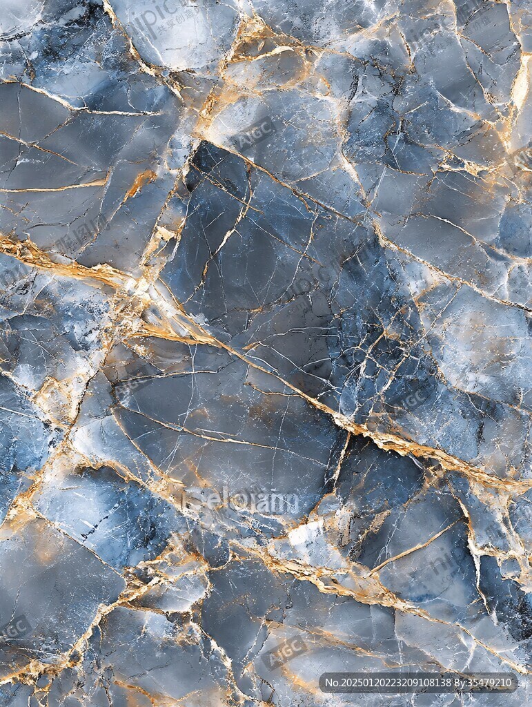 蓝色透光大理石装饰画