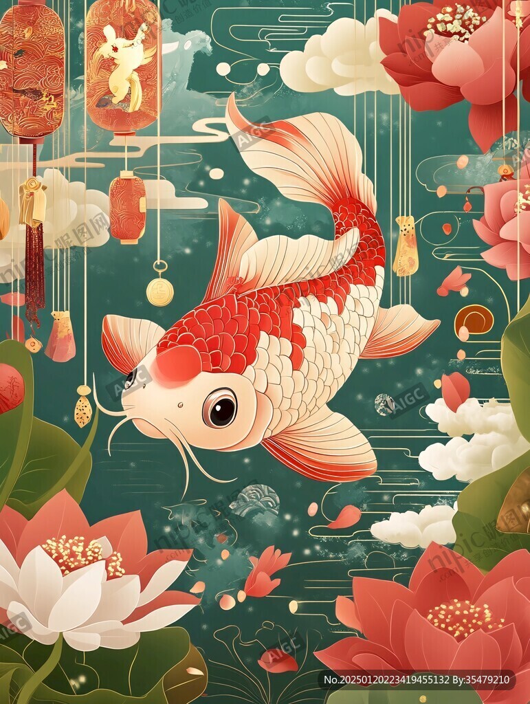 年年有鱼插画