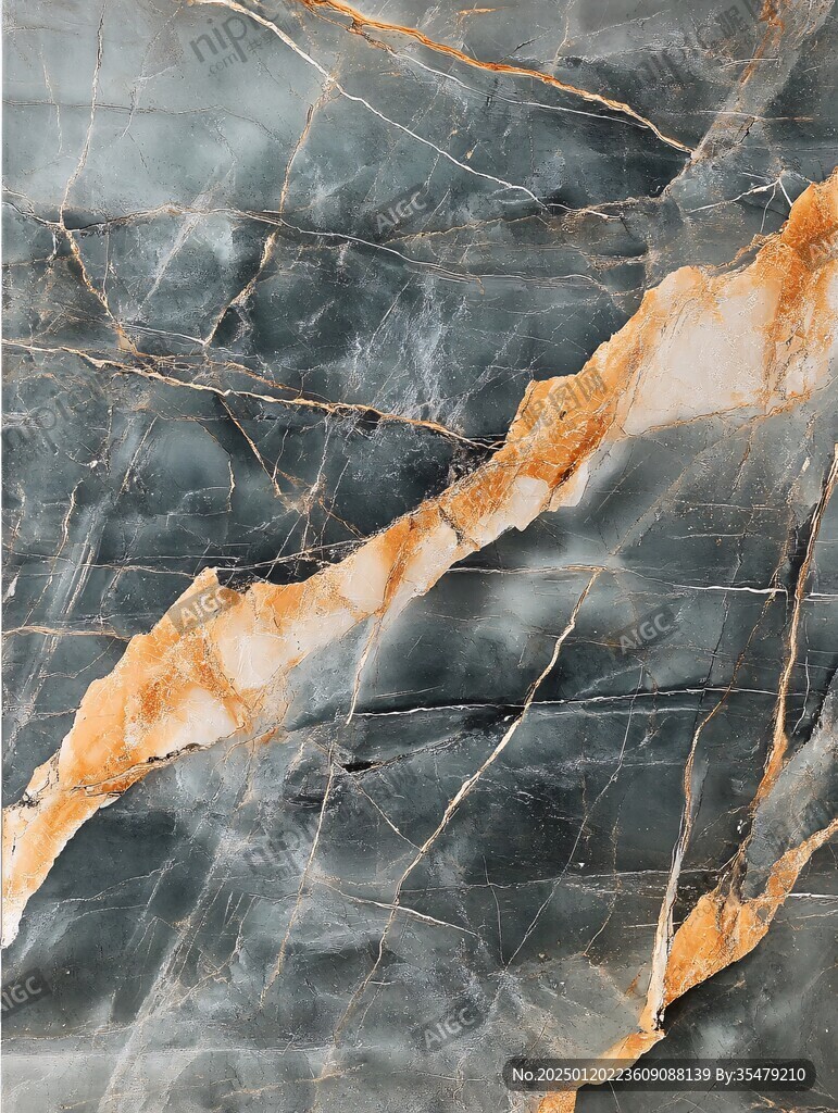 蓝色透光大理石装饰画