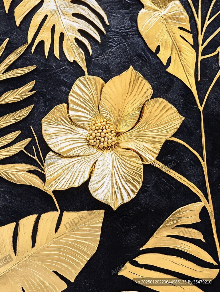 立体手绘金属花卉