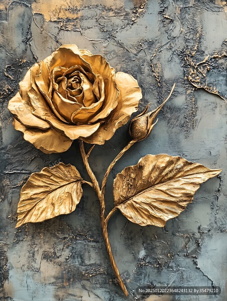 金色玫瑰花鲜艳