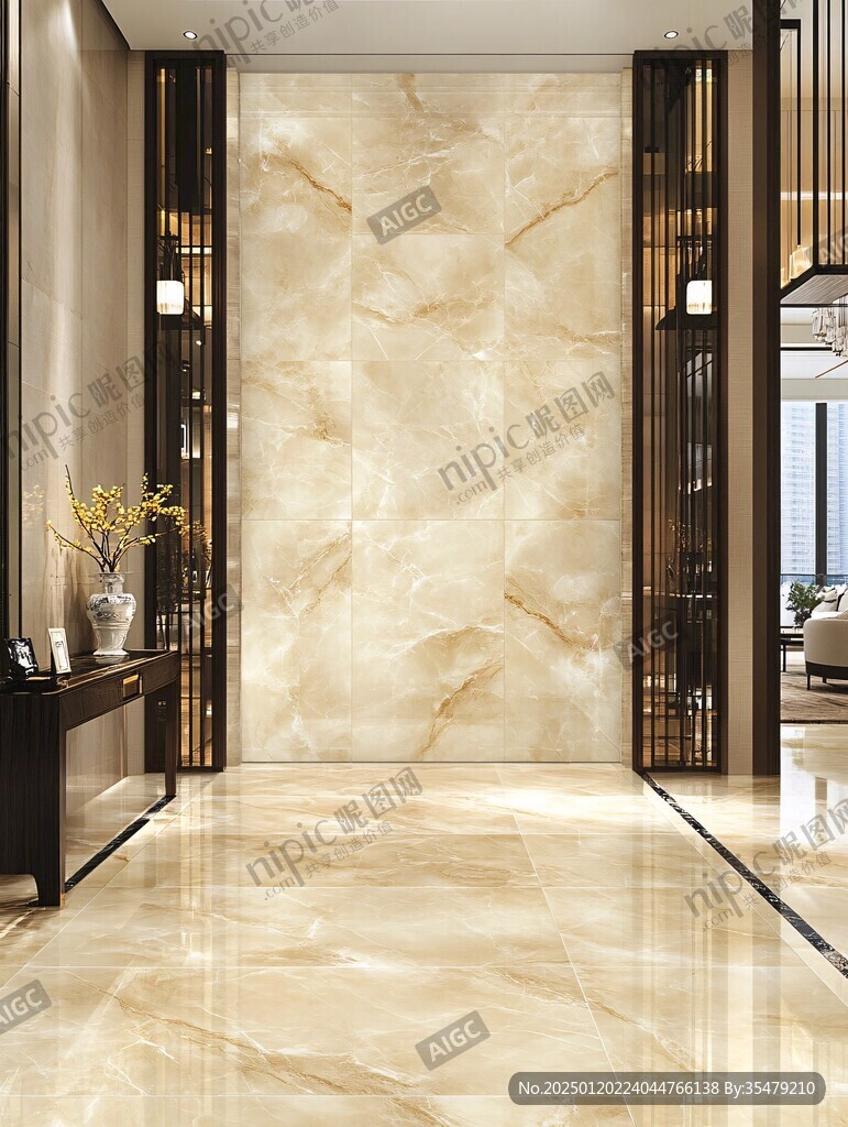 金色大理石瓷砖背景墙