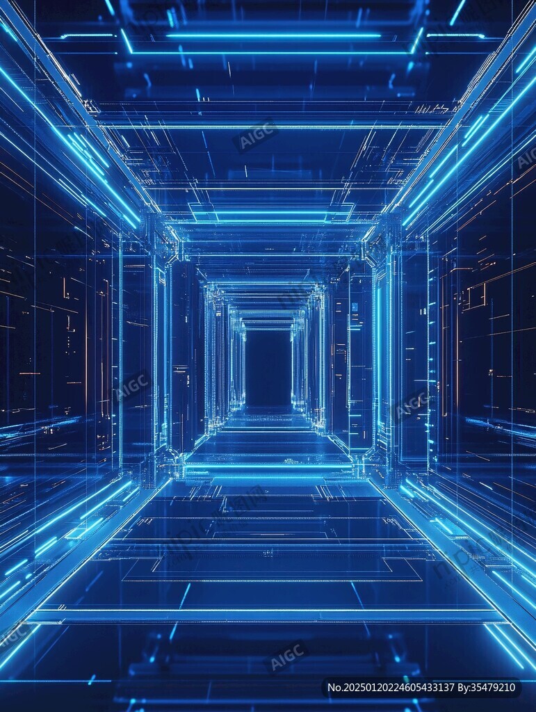 科幻灯光走廊