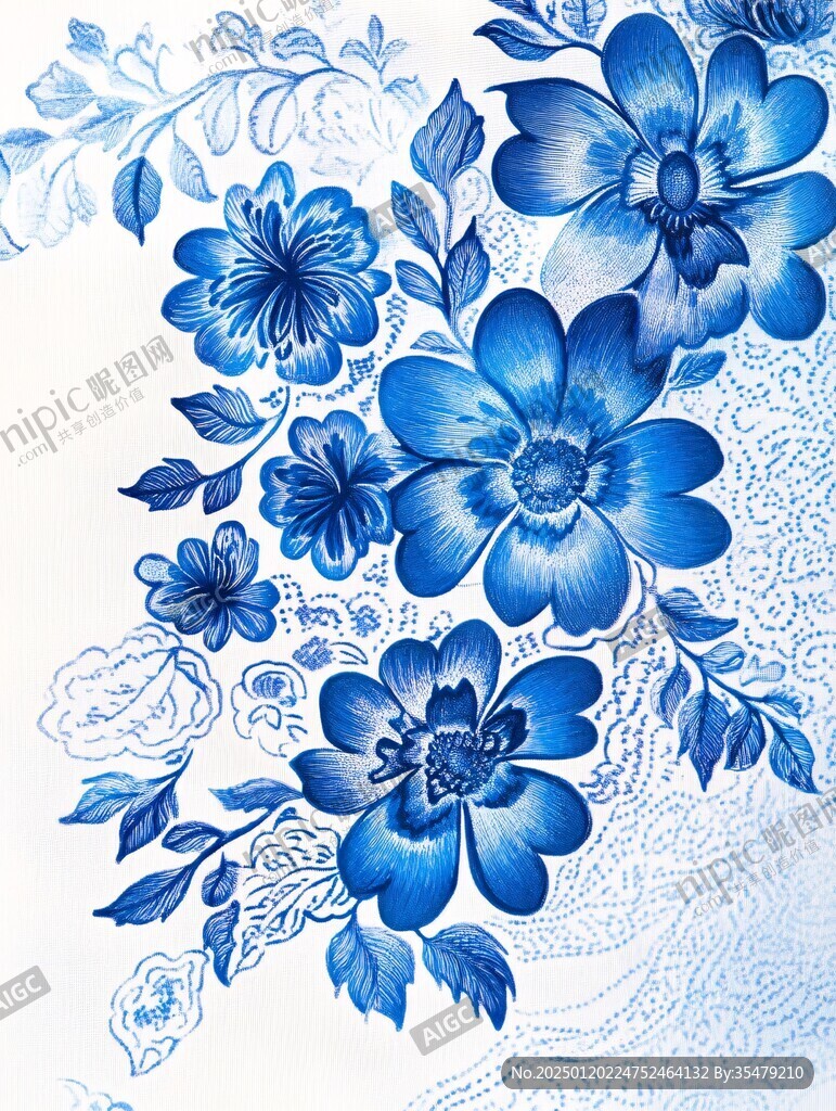 牡丹花线描金轻奢