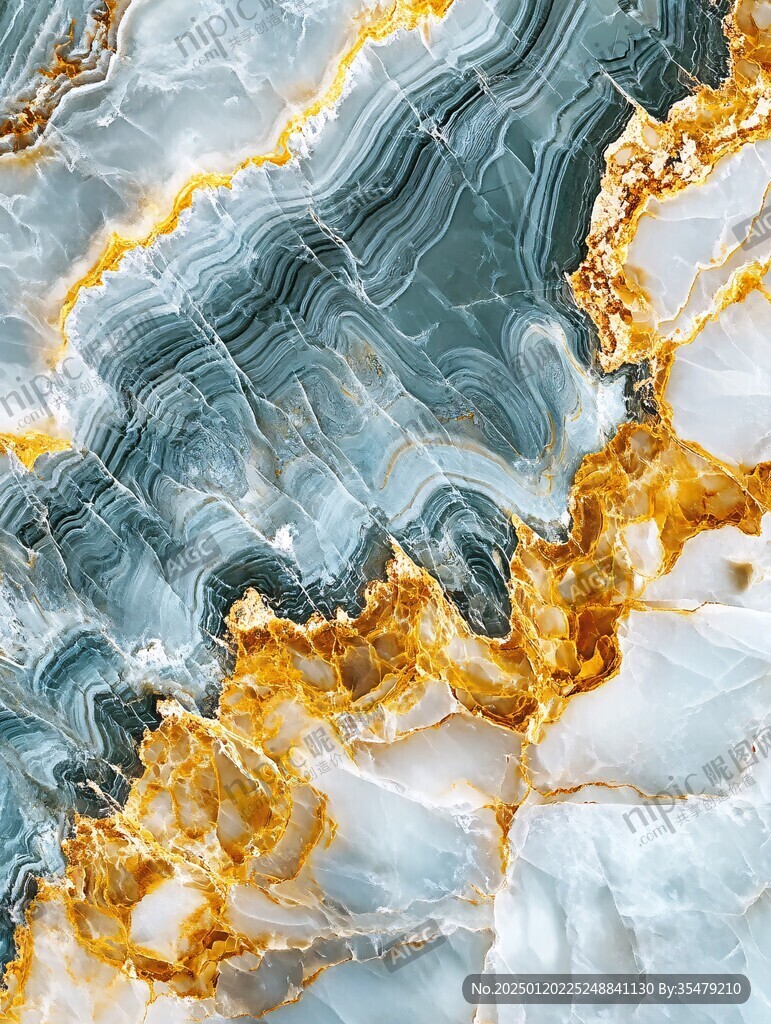 蓝色透光大理石装饰画