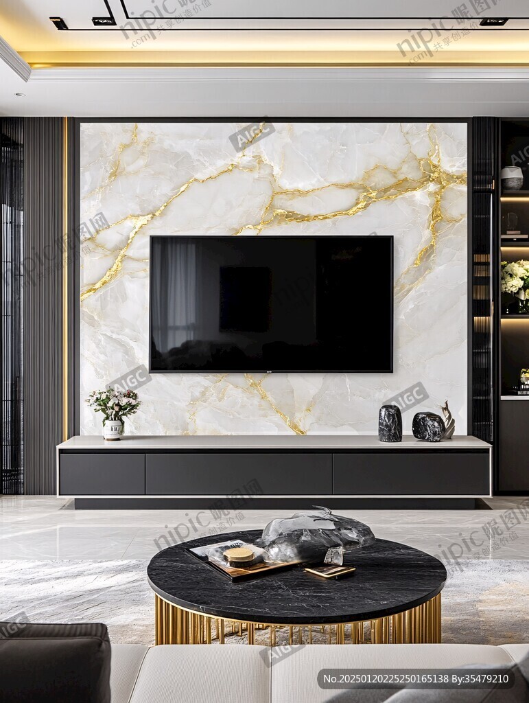 极简金箔石根线条对拼