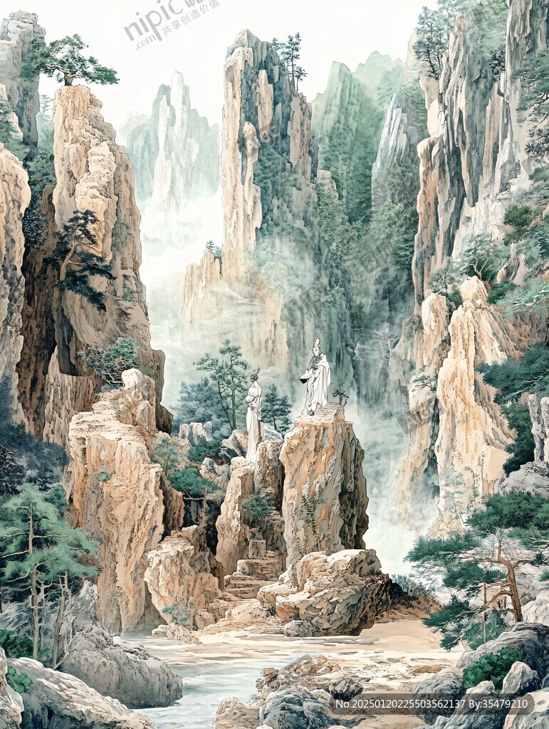 3d工笔山水图