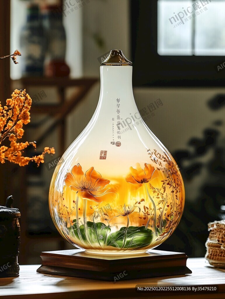 荷塘秋色花瓶