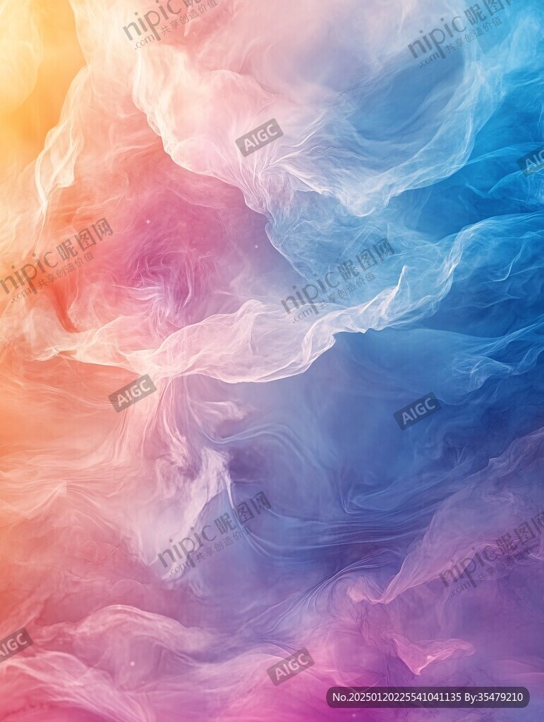 彩色烟雾晕染梦幻墨迹