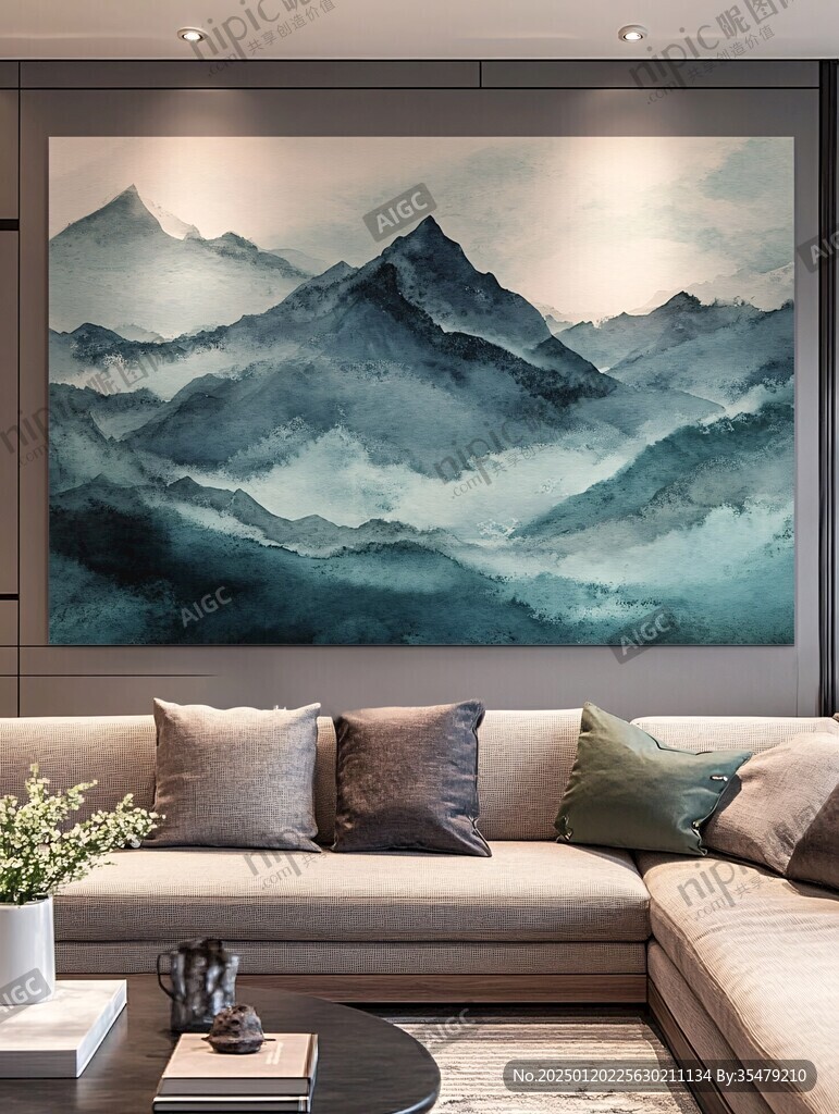 客厅装饰画山峰群山