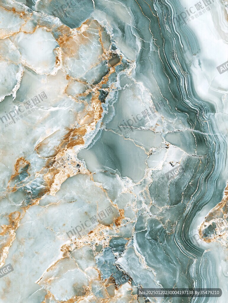 蓝色透光大理石装饰画