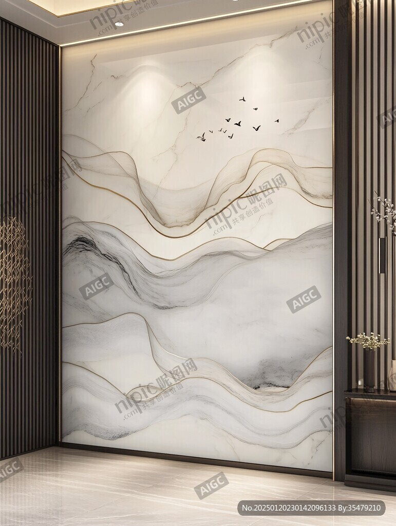 岩板山水画