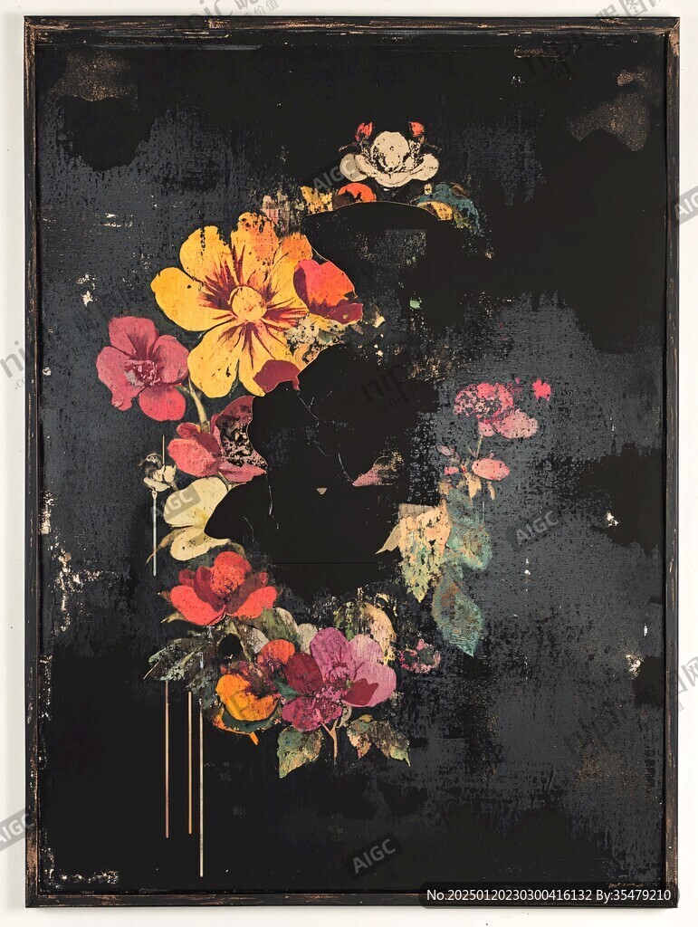 花卉铁皮画