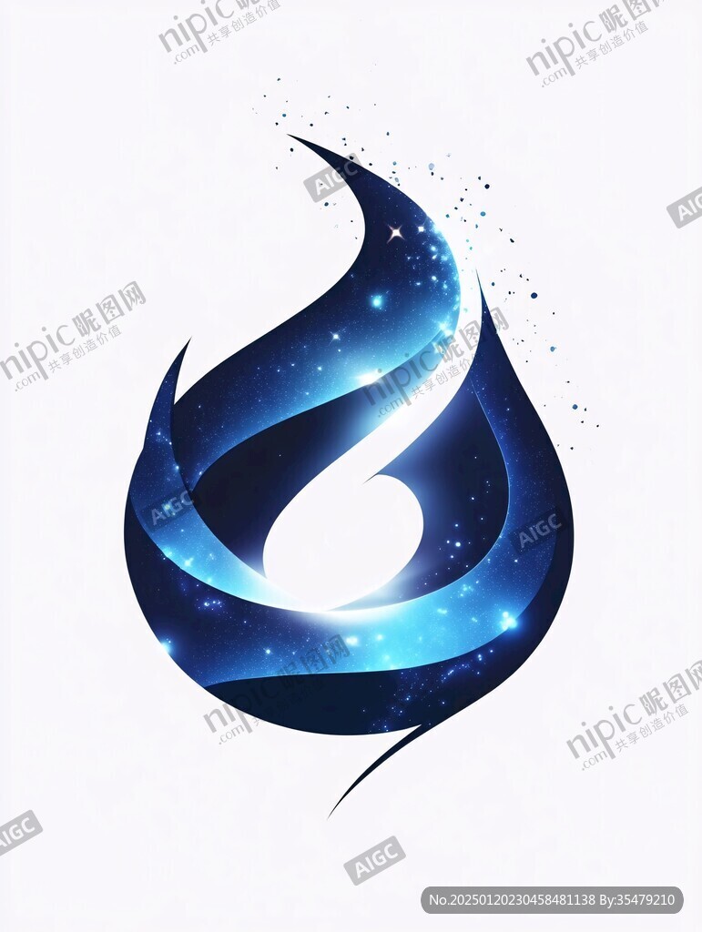 蓝色梦幻月牙logo