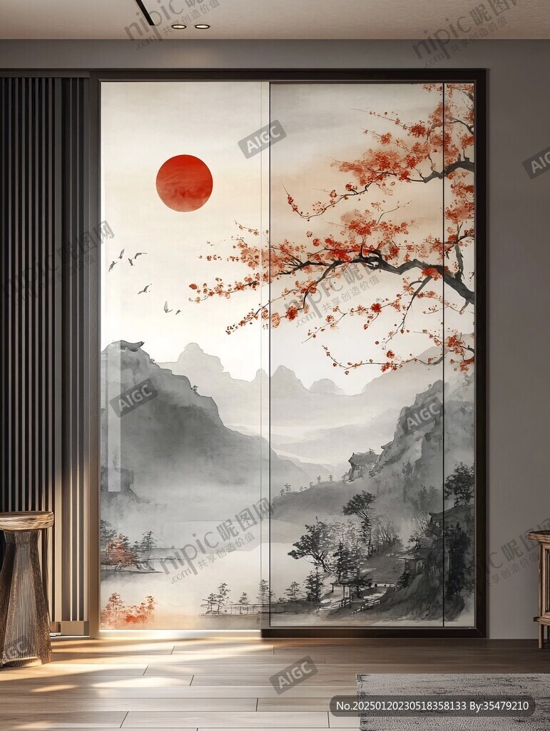 高端移门屏风装饰画