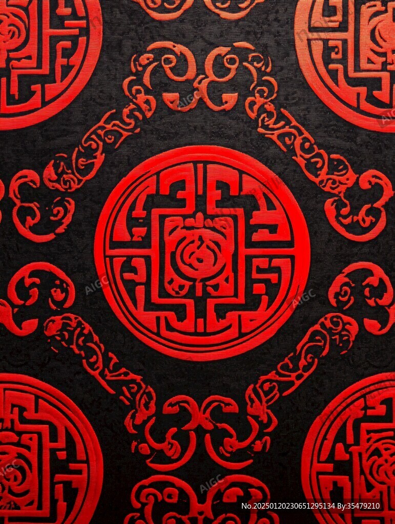 云纹漆案