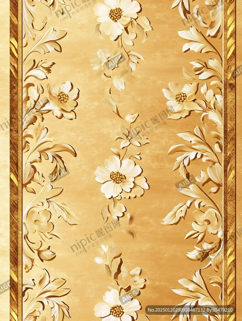 花金属底纹金色