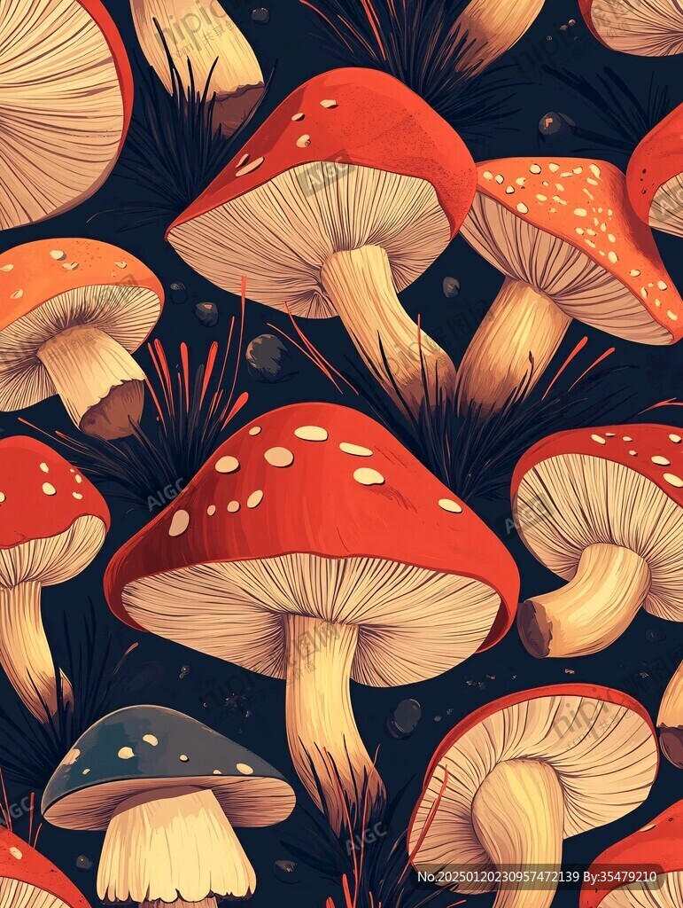 蘑菇背景底纹