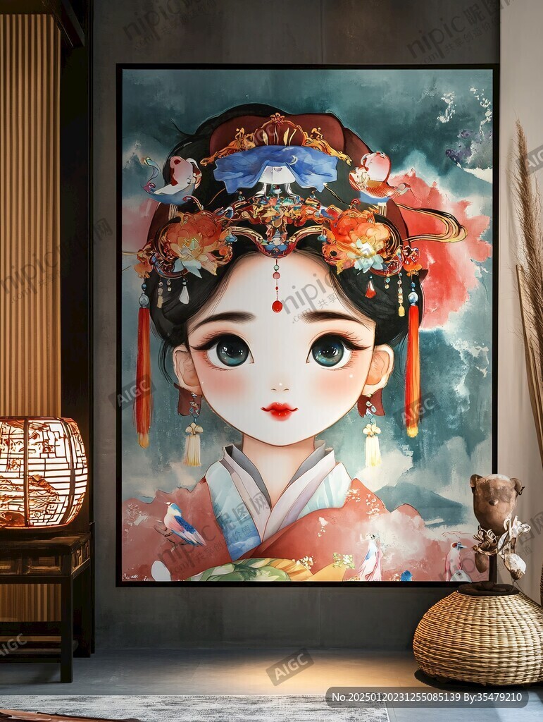 无框画古风女孩