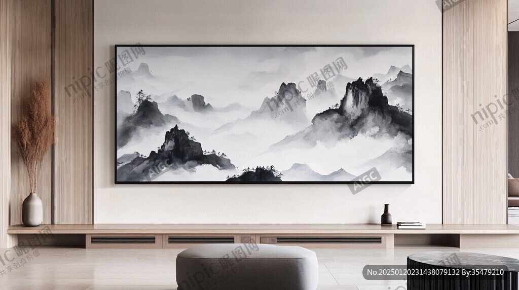 巨幅山水画现代水墨画