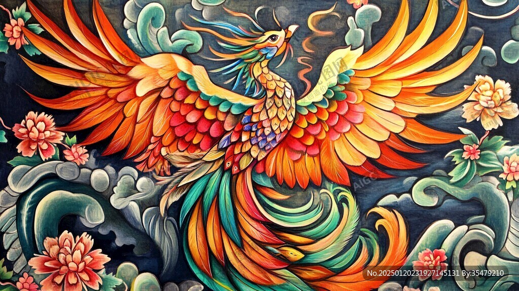 凤凰包装插画