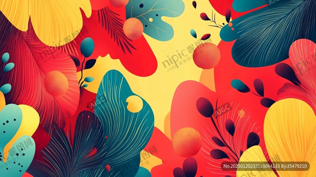 植物背景扁平插画