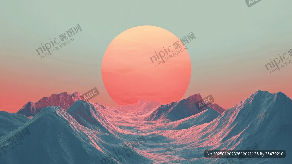 插画红日