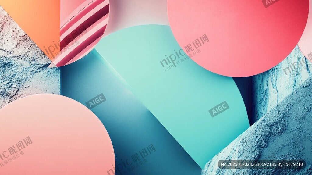 炫彩撞色立体质感背景